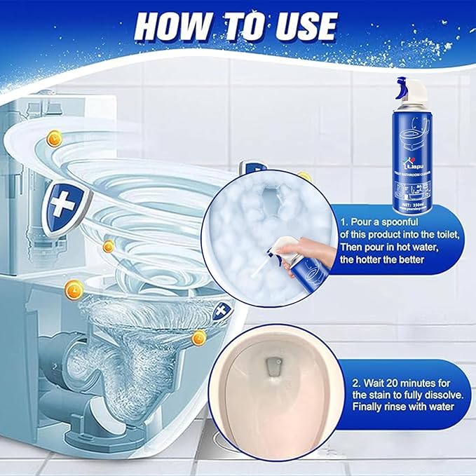 Powerful Toilet Bowl Cleaner ?€? Rapid Stain Remover, Eliminates Limescale & Odors, Fresh Mint Scent, Eco-Friendly Formula, Safe for Pipes & Septic Tanks (1)