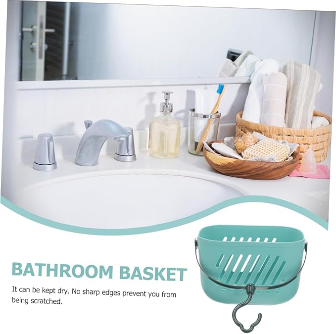 PRETYZOOM Hanging Shower Basket Portable Cleaning Supply Basket Plastic Bathroom Organizer over Toilet Storage for Shampoo Conditioner Loofahs Bath Accessories
