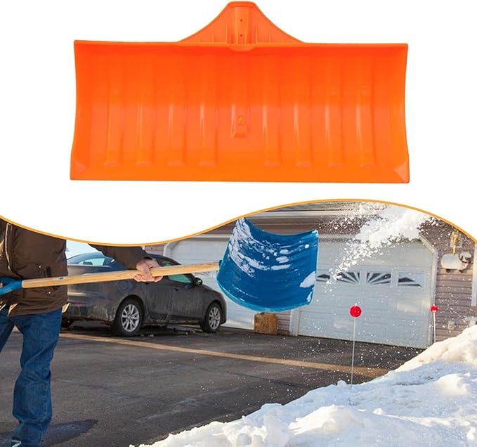 Snow Scoop Head, Multipurpose Wide Garden Clearing Tool, Snow Remover Grain Spade Head, DIY Removal Tool for Car Driveway, Orange