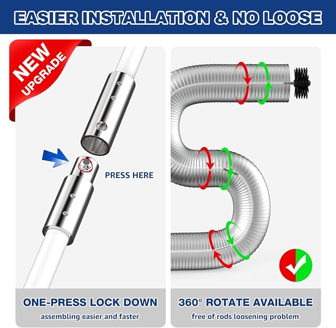 PetOde 42Ft Dryer Vent Cleaner Kit, Flexible Lint Remover | Upgraded Quick-Snap Brush with Drill Attachment for Easy to Use, Deep Clean, Lint Removal, Easy DIY Assembly, Home Essential - Image 6
