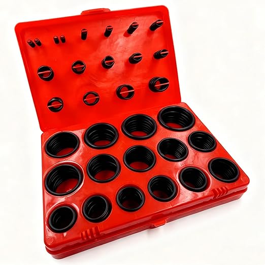 30 Size 382 Pcs Universal Metric SAE AS568 Nitrile Rubber(NBR) O Ring Assortment Kit for Various car Auto Hydraulic Faucet Plumbing Pressure Washer Air or Gas Sealing Repair