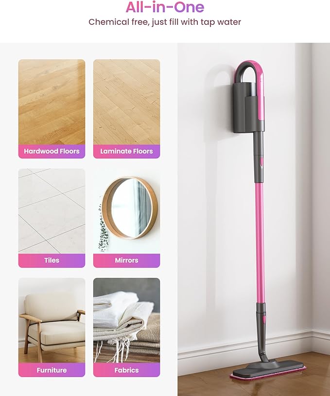 Schenley Steam Mop Cleaner with Detachable Handheld Steamer for Cleaning Hardwood, Laminate Floor, Tiles and Grout, with 14-in-1 Multi-purpose Accessories and Washable Microfiber Pads