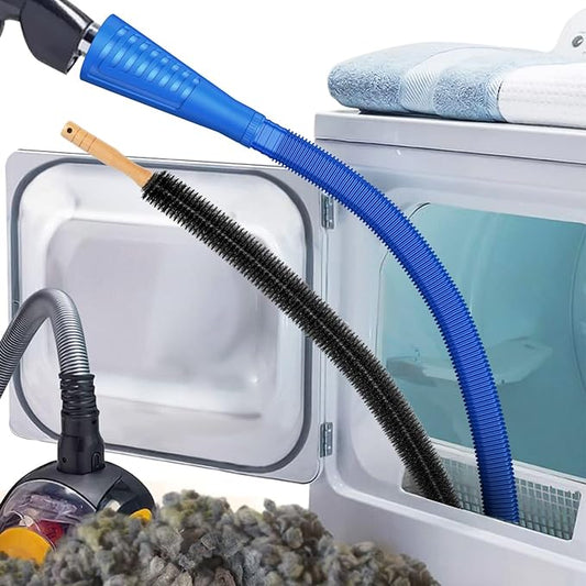 Sealegend 2 PCS Dryer Vent Cleaner Kit, Dryer Lint Vacuum Attachment&Brush | Deep Blue Dryer Vent Vacuum Hose Dryer Lint Remover Brush for Dryer and Washer,Deep Traps Cleaning Tool Fits Most Vacuums by Sealegend
