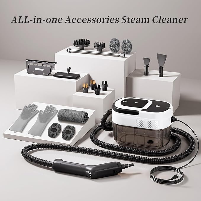 Steam Cleaner for Home & Car-Portable Handheld Steamer for Cleaning 3-Level Adjustable, 15s Heat-Up, Handheld Steam Cleaner for Home