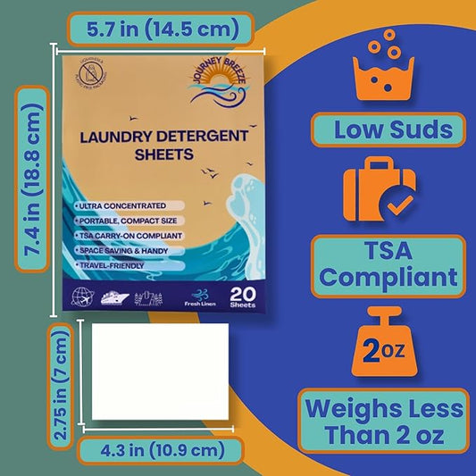 Travel Laundry Detergent Sheets Bundle – 50 Count Hand Wash + 20 Count Machine Wash Laundry Detergent Sheets for Sink Washing in Hotels, Cruises, Camping & Backpacking