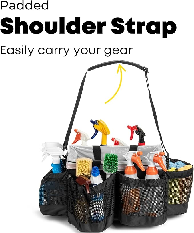 Pro Caddy: Large Caddy with Hard Walls and Floor for House Cleaning, Car Detailing, Gardening, Supplies and Tools.