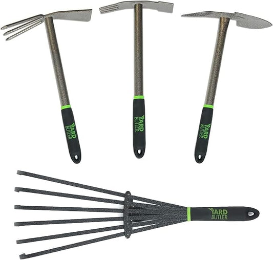 Yard Butler Terra Tuff Hand Tool Bundle, ITT-4B - Essential Gardening Tool for Yardwork - Power-Coated Steel Construction - Comfortable Grip - Long-Lasting - Rust-Resistant