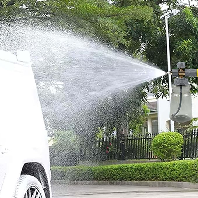 1000ml Handheld Foam Watering Can Sprayer High Pressure Car Wash Spray Bottle Dual Purpose Switch Snow Foam Pressure Washer Cleaning Tool for Cars Motorcycles Roofs Driveways(1set)