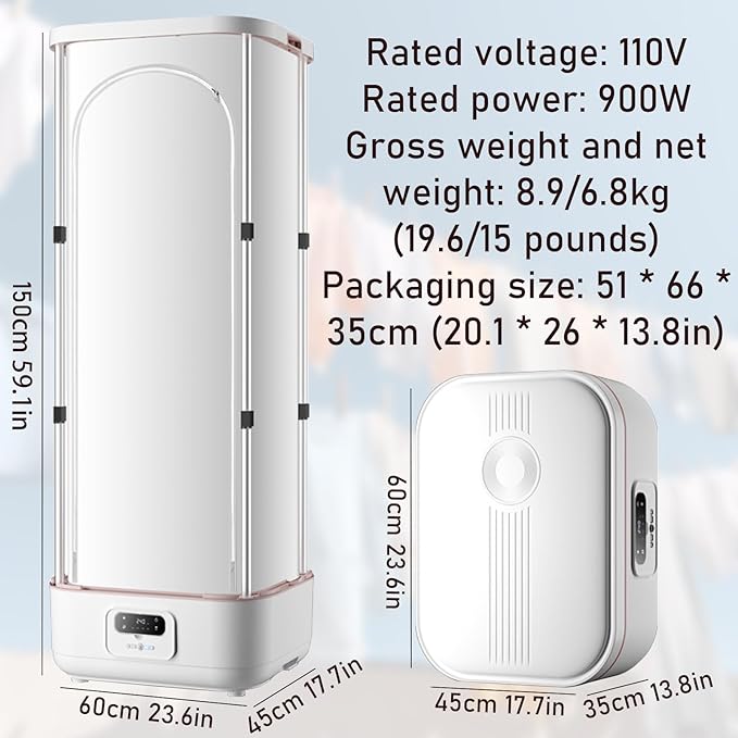 900W Upgraded Garment Steamer - Vertical Steam Iron, Wireless Automatic Quick-Drying Steam Machine with Anti-Wrinkle, Folding Portable & Steam Closet, for Hanging Clothes, Clothes & Fabric