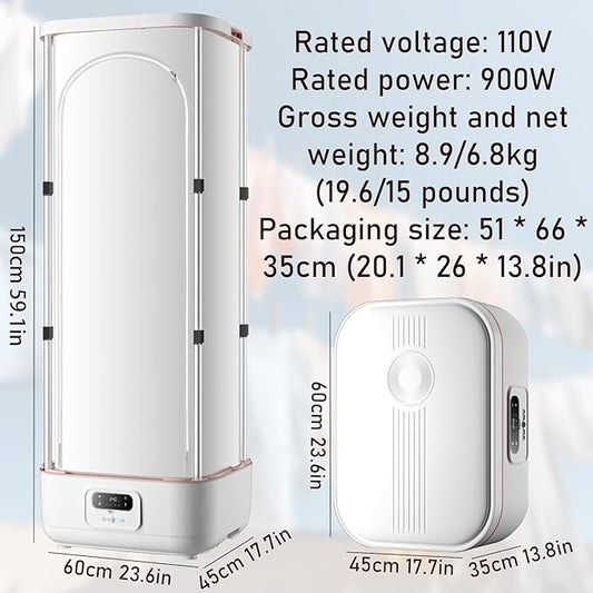 900W Upgraded Garment Steamer - Vertical Steam Iron, Wireless Automatic Quick-Drying Steam Machine with Anti-Wrinkle, Folding Portable & Steam Closet, for Hanging Clothes, Clothes & Fabric