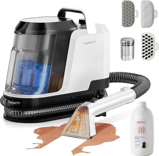 uwant Carpet Cleaner Machine 18Kpa Powerful Suction Upholstery Cleaner for Pet, Portable Carpet Cleaner with Cleaning Tools&Self-cleaning Set of 1 for Spot, Cars,Rug,Furniture