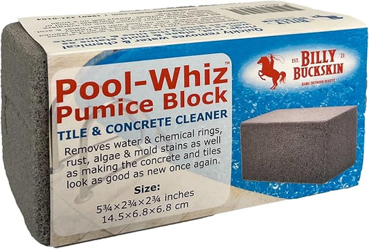 Pool-Whiz Pumice Stone for Pool (2-Pack) | Pool Tile & Concrete Cleaner | Pumice Stone for Cleaning Spas, Water Features & Bathroom Floors | Cleaning Block for Rust & Stains by Billy Buckskin