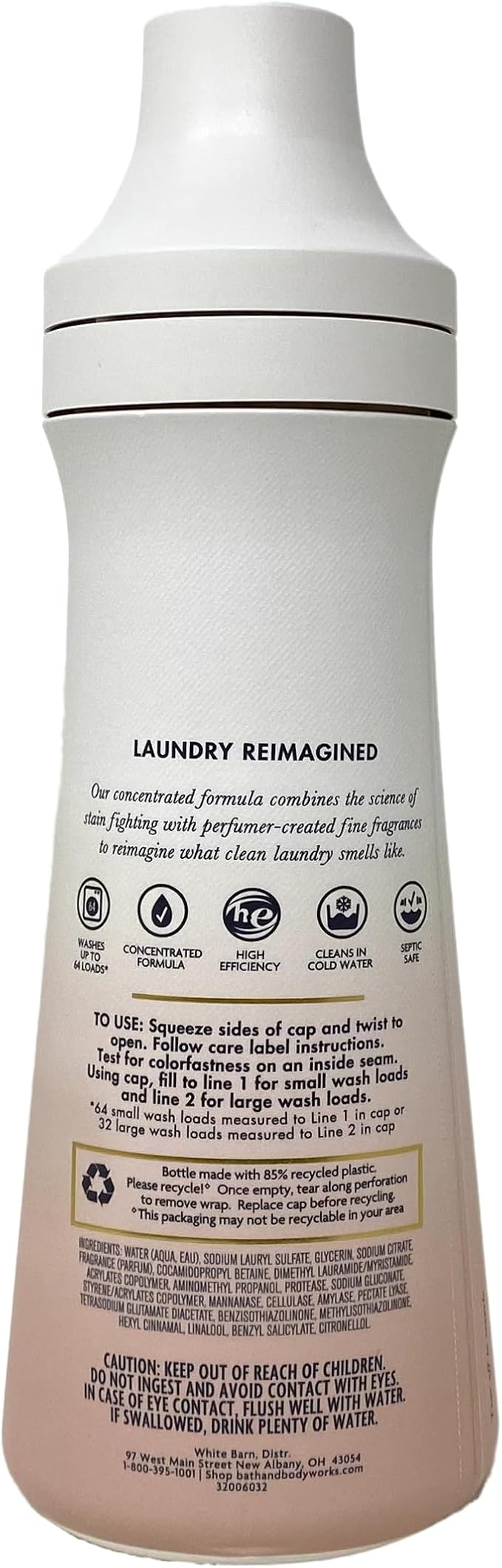 Bath & Body Works Amber Blush Fabric Care Detergent and Fragrance Booster Duo Set with a Natural Oats Bar Soap