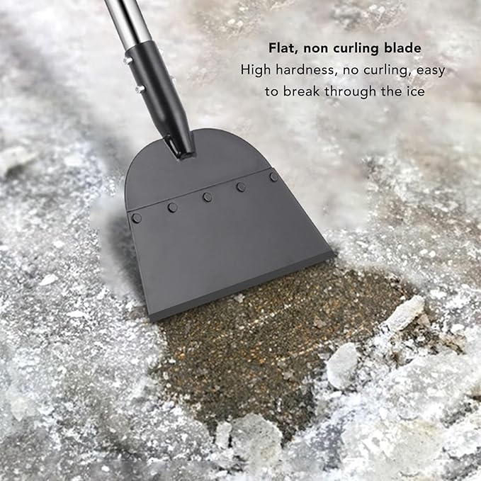 Snow Shovel, Flat Shovel, Heavy Duty Steel Snow Ice Shovel, Ice Scraper Tool for Driveway, Garden Cleaning Scraper, Ice Scraper for Road Outdoor Garden Lawn Cleaning