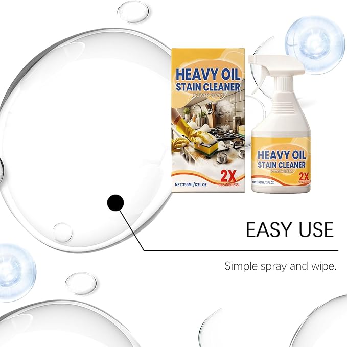Kitchen Heavy Oil Cleaner Spray, 2026 New All Purpose Kitchens Heavy Oil Cleaning Agent, Grease Remover, All Purpose Kitchen Cleaner for Ovens Stovetops Countertops, for Stubborn Oil Stains (1PC)