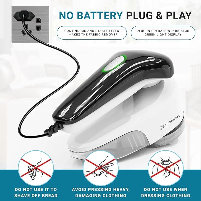 Power Corded Electric Fabric Shaver | No Battery, Pilling & Fuzz Remover for Clothes, Furniture, Couch, Sweaters, 6 Leaf Blades, Portable Defuzzer, Depiller - Image 7