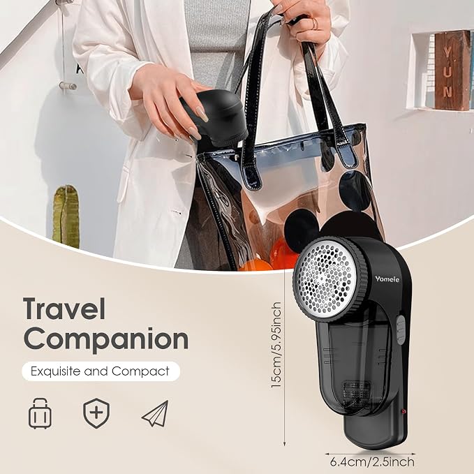 Fabric Shaver, Rechargeable Sweater Shaver, Lint Shaver with 6-Leaf Blades, Electric Lint Remover for Clothes & Furniture, Couch Pilling Remover Depiller for Removing Fuzz, Lint, Pills, Bobbles - Image 7