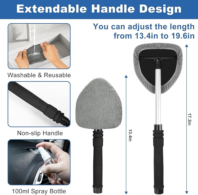 Viewsun Car Cleaning Kit with High Power Handheld Vacuum, Car Wash Mop with Long Handle, Bucket, Detailing Brush Set, Windshield Cleaner, Complete Interior Exterior Washing Supply for Men Women