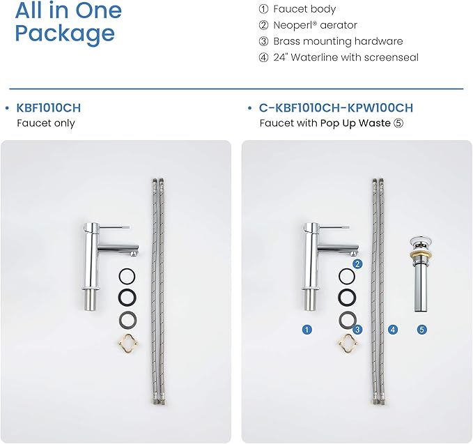 KIBI KBF1010 Solid Brass Single Handle Single Hole Circular X Faucet for Bathroom Sink | High Arc Faucet Spout | Chrome Finish | Corrosion and Rust Resistant
