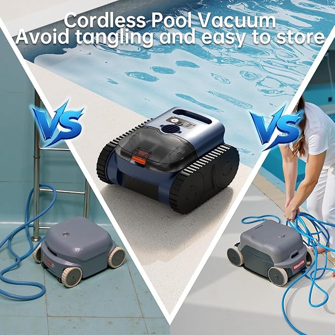 [2026 Upgrade] Pool Vacuum for Inground Pools,Robotic Pool Cleaner for Floor/Wall Climbing/Waterline Cleaning, Dual-Motor System Powerful Suction,Extended 180-Min Runtime for Pools up to 2100 Sq.Ft