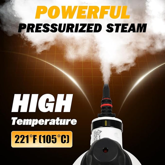 Pressurized Handheld Steam Cleaner for Home with 12 pcs Accessories, Multi-Surface Natural Steamer for Effective Cleaning, Fast Heating for Cleaning Home, Furniture, Car, Grout, Window