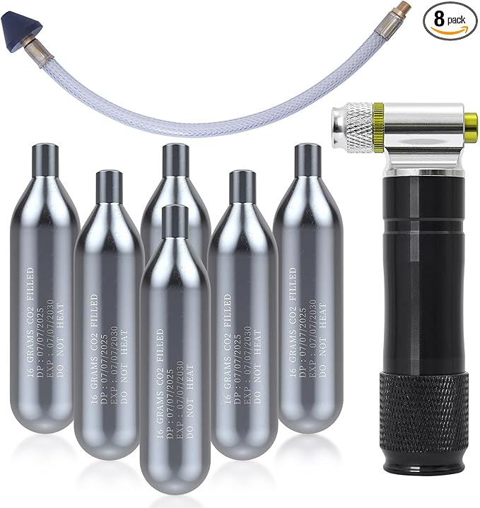 Upgraded Drain Device, AC Drain Line Cleaner Device, AC Drains Line Unclogger Tool, with 6 Unthreaded CO2 Cartridges, with a Flexible Hose to Clear All HVAC Clogs,20 Gram Unthreaded CO2