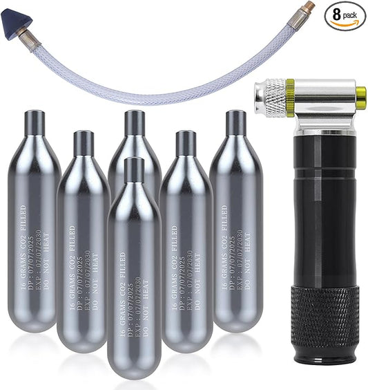 Upgraded Drain Device, AC Drain Line Cleaner Device, AC Drains Line Unclogger Tool, with 6 Unthreaded CO2 Cartridges, with a Flexible Hose to Clear All HVAC Clogs,20 Gram Unthreaded CO2