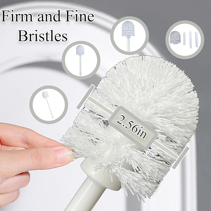 2026 Ceramic Dog Toilet Brush Holder Set, French Bulldog Design with 2PCS Durable Plastic Brush, Modern Bathroom Accessories (White)