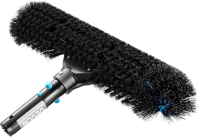 VEVOR Pool Brush Head, 20 Inch Scrub Brushes with Nylon Bristles and Aluminum Pole Connector, Heavy Duty Curved Brush Head for Cleaning Inground/Above Ground Swimming Pool Walls, Pole Not Included