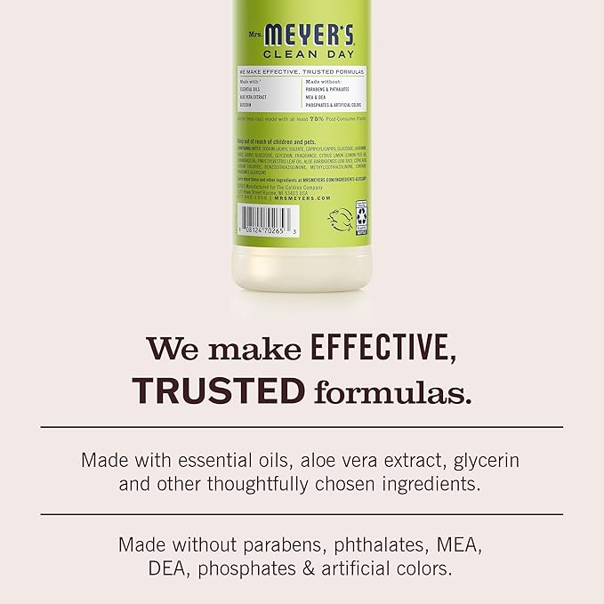 MRS. MEYER'S CLEAN DAY Liquid Dish Soap, Lemon Verbena, 16 fl. Oz
