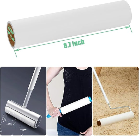 8.7 inch Lint Roller Refills Only, Compatible with Mammoth Lint Roller, Extra Large Sticky Roller Refill 5 Rolls, 60 Sheets per Roll, Total 300 Sheets, Perfect for Pets (8.7'' Wide) - Image 2