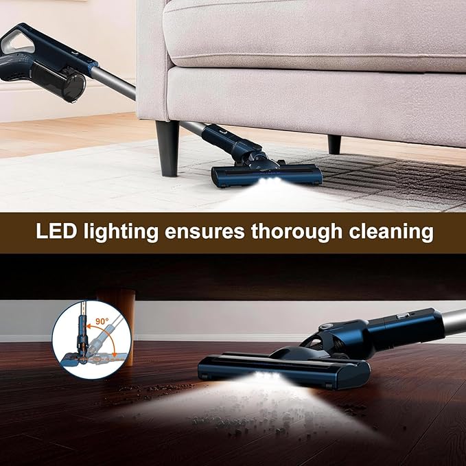 Corded Stick Vacuum Cleaner for Home Pet Hair & Hard Floors,500W 16.7Ft Power Cord Ultra-Lightweight Vacuum Cleaner with Powerful Suction for Tile and Low-Pile Carpet Handheld Vac(VA002)