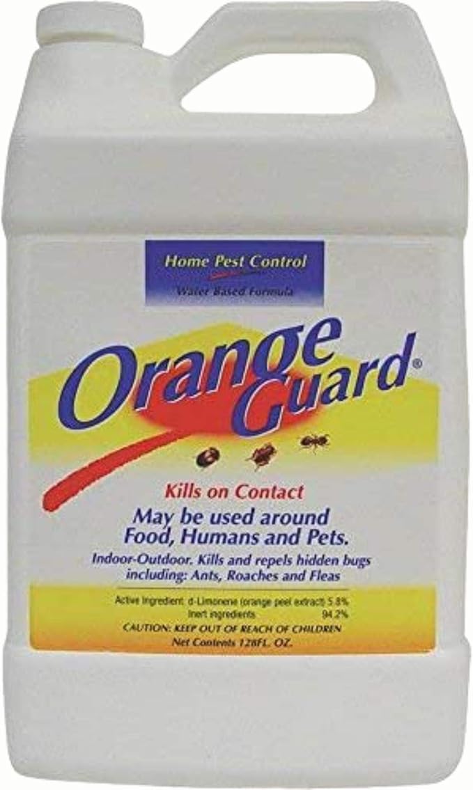 Orange Guard Home Pest Control with D-Limonene | All-Natural Food Grade Orange Peel Oil for Bugs, Ants, Roaches, Fleas, Palmettos and Silverfish - 1 Gallon
