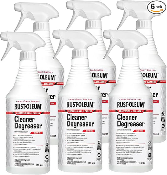 Rust-Oleum Professional Cleaners Cleaner Degreaser | Trigger Spray 32 oz Carafe Bottle | Professional Strength | Ready to Use | 6 Pack