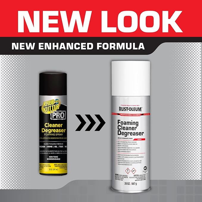 Rust-Oleum Professional Cleaners Foaming Cleaner Degreaser | 20oz Aerosol Can | Professional Strength | 6 Pack