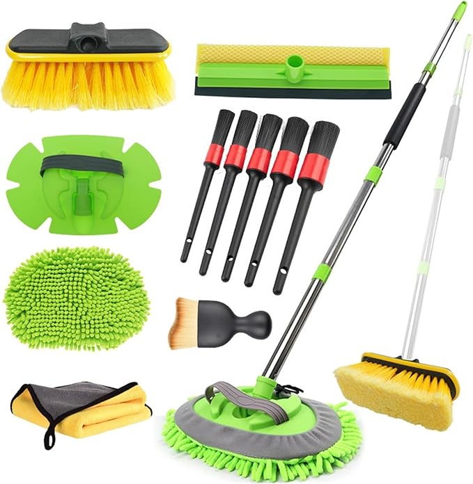 Car Washing and Wiping Splicing Rod mop Cleaning kit(12 Piece Set)