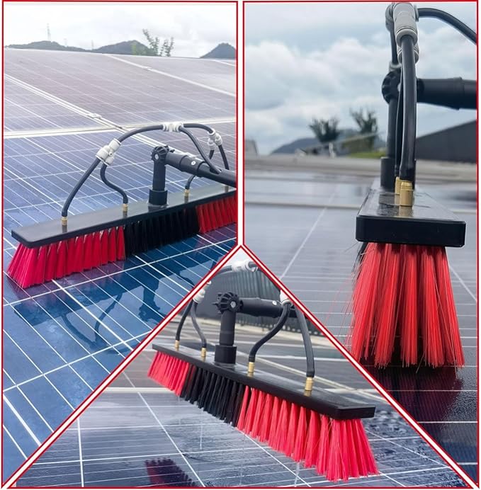Window Cleaning Telescopic Pole,Water Fed Extendable Brush Suitable for Cleaner Conservatory Roof Photovoltaic Panel Cleaning Extendable Solar Panel Roof Cleaning Tools 5.4M