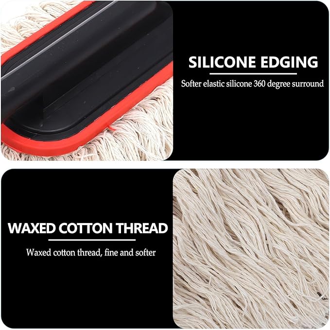 Retractable Car Waxing Brush and Mop Set with Cotton Wire Head, Auto Cleaning Brush for Exterior and Interior Car Care, White Handle for Convenient Vehicle Detailing and Dust