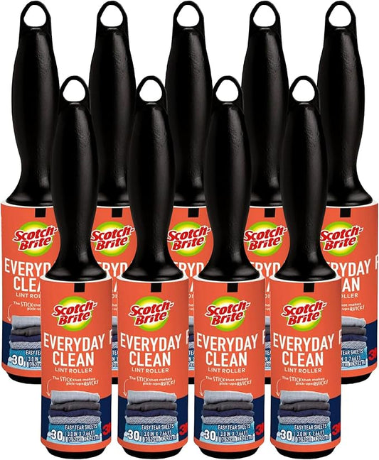 Scotch 3M Mini Lint Rollers 6-Pack (30 Sheets Each), Travel-Size Sticky Lint Removers for Clothes, Furniture and Pet Hair by 3MIndustrial