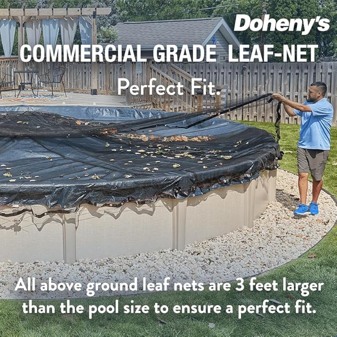 Doheny’s Professional Grade Leaf Nets for Above Ground Pools – 18' x 36' Oval – Makes Clean-Ups Fast – Lightweight, Versatile & Durable – Keeps Leaves Out