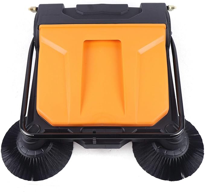 Outdoor Handheld Sweeper 27'' Gasoline Walk Behind Sweeper Power Cleaner Sweeping Broom Turf Lawns Driveway Grass Sweeping Cleaning Tool