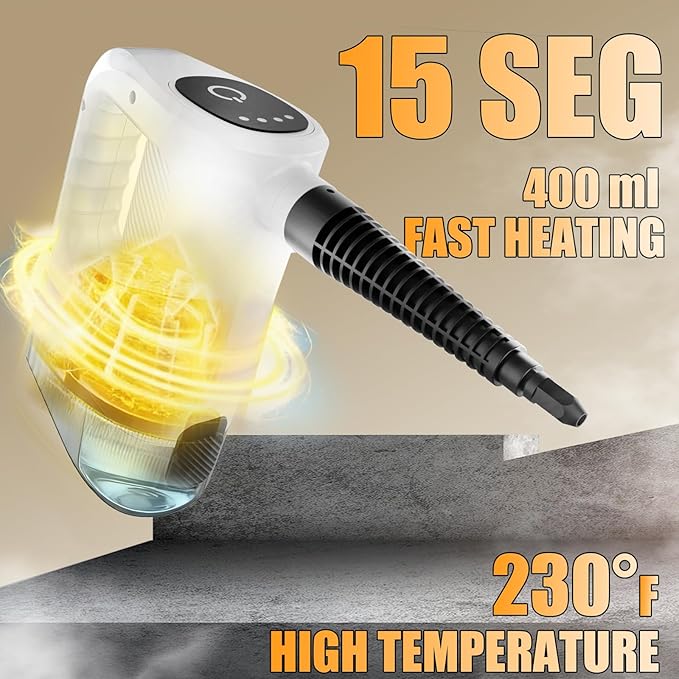 Handheld Steam Cleaner 15s Instant Heat-Up 400ML Tank Lightweight Portable Steam Cleaner for Home, Kitchen, Bathroom, Floor (White)