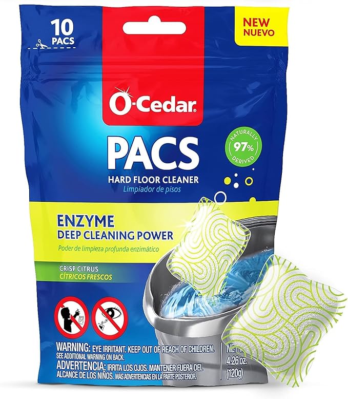O-Cedar Quickwring Bucket & MF Cloth Mop + 1 Citrus PAC (Variety Pack)