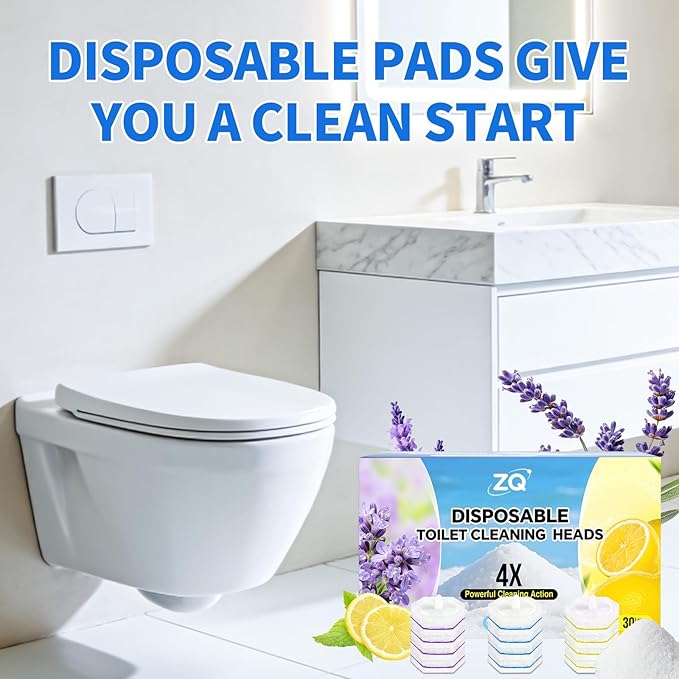 100 Count Toilet Wand Refills for Clorox ToiletWand, 4X Cleaning Power Toilet Bowl Cleaner Refill Pads for Clorox, Disposable Toilet Brush for Bathroom Cleaning，Light Scent