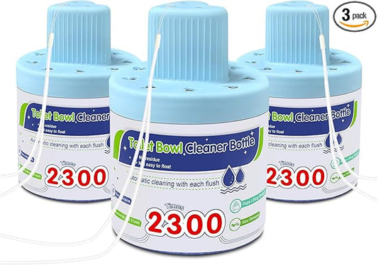 Toilet Bowl Cleaners, Blue Cleaner Tablets in Bottle, Deodorizes, Freshens Odors, Drops Into Toilet Tank, Long Lasting Slow Release, Septic tank safety - 3 packs