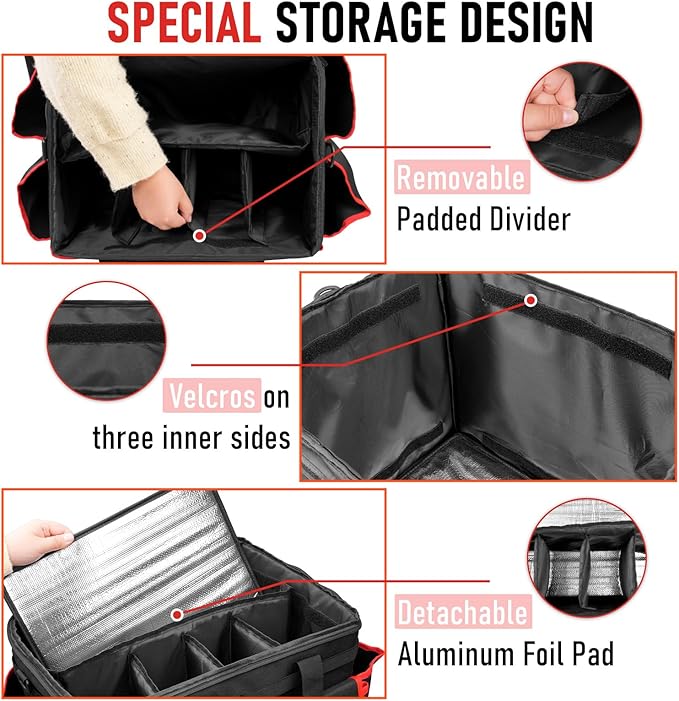 Large DIY Rolling Cleaning Caddy Bag, Cleaning Caddy with Wheels for Housekeepers, Wear-Resistant & Waterproof 900D Oxford Cleaner Supplies Organizer for Kitchen, Home, Office, Tool Storage