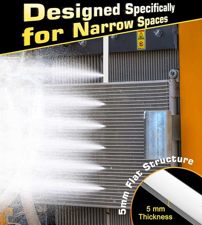 40" Upgraded Radiator Cleaning Wand With 25° Fan Nozzles,Water and Air Dual-Use 4500 PSI Pressure Washer Tool Set for Car,Truck and Other Vehicles.