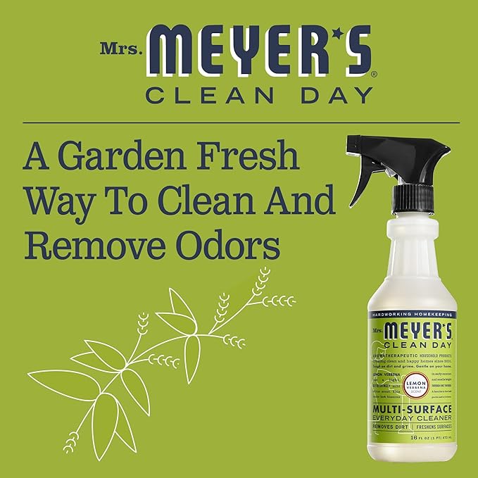 MRS. MEYER'S CLEAN DAY Multi-Surface Everyday Cleaner, Lemon Verbena Scent, 16 Fl Oz Bottle - 3 Pack