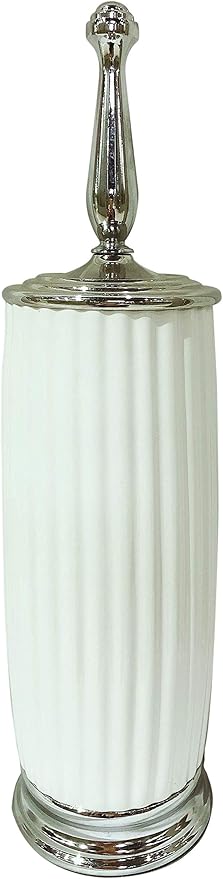 Popular Bath Toilet Brush DEEP & Sturdy Cleaning Carol Style Ceramic Bowl Brush, White