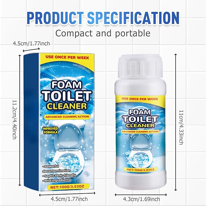 2025 Upgraded Foam Toilet Cleaner, New Powerful Toilet Bowl Cleaner, Advanced Bathroom Cleaner for Home, Powerful Instant Bowl Cleaners for Toilets Squatting Pans (1)